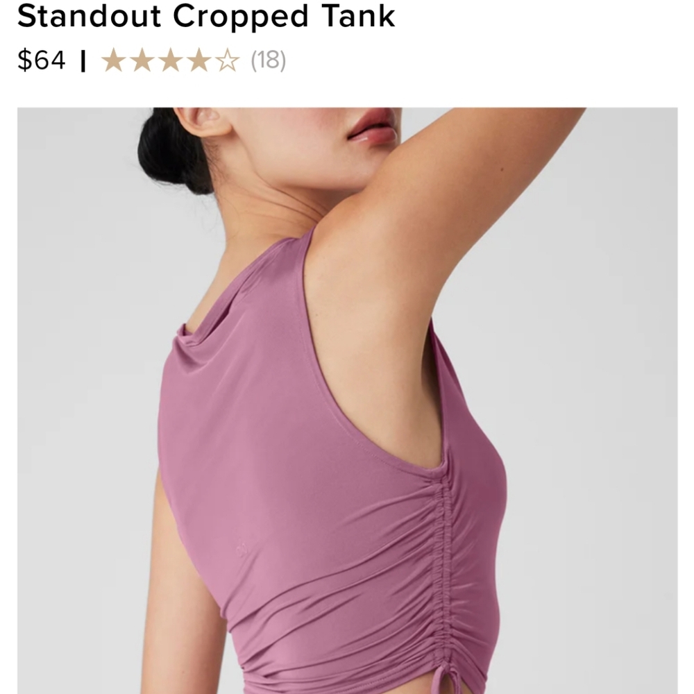 Gorgeous NWT alo brand standout crop tank, size S, mulberry color